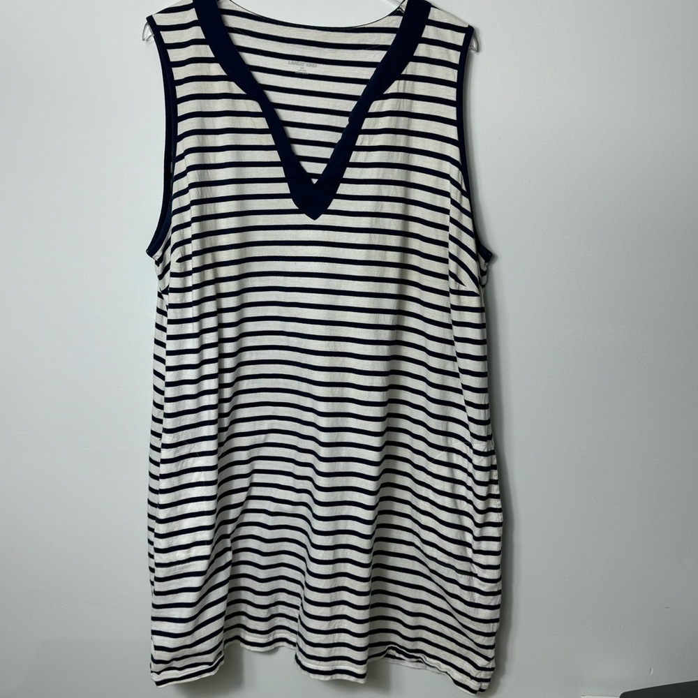 Lands End striped cotton knit sun dress size 3x 2006